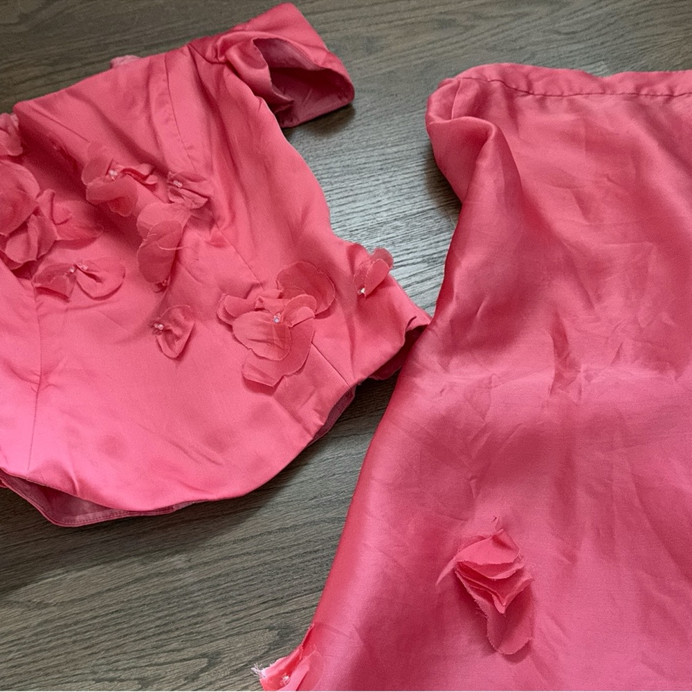 Vintage hot pink 100% silk set - Picture 5 of 6